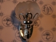 w Silver Wall Sconce with Flower Shade